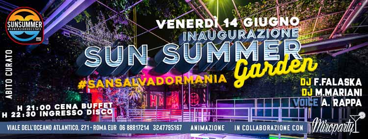 San Salvador Venerdì 14 Giugno 2019 - Sun Summer