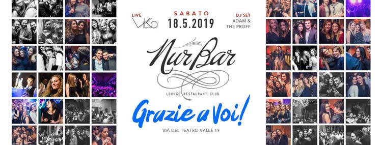 NURBAR Roma Sabato 18 Maggio 2019 - Aperitivo, Pianobar, Disco